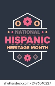 National Hispanic Heritage Month in September and October. Hispanic and Latino Americans culture. Celebrate annual in United States. Poster, card, banner and background. Vector illustration
