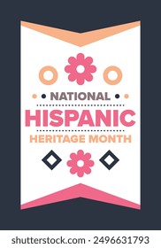 National Hispanic Heritage Month in September and October. Hispanic and Latino Americans culture. Celebrate annual in United States. Poster, card, banner and background. Vector illustration