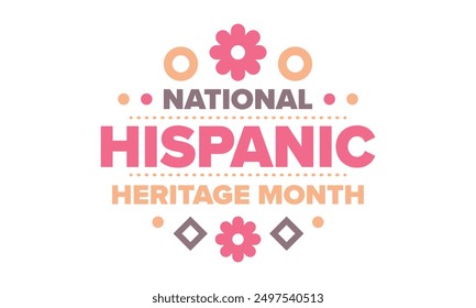 National Hispanic Heritage Month in September and October. Hispanic and Latino Americans culture. Celebrate annual in United States. Poster, card, banner and background. Vector illustration