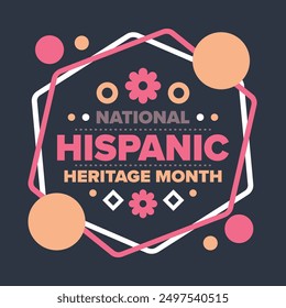 National Hispanic Heritage Month in September and October. Hispanic and Latino Americans culture. Celebrate annual in United States. Poster, card, banner and background. Vector illustration