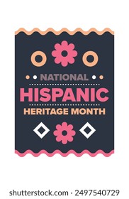 National Hispanic Heritage Month in September and October. Hispanic and Latino Americans culture. Celebrate annual in United States. Poster, card, banner and background. Vector illustration