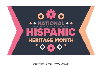 National Hispanic Heritage Month in September and October. Hispanic and Latino Americans culture. Celebrate annual in United States. Poster, card, banner and background. Vector illustration