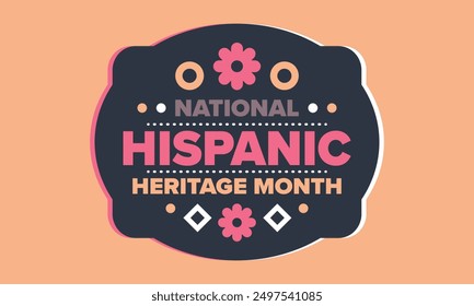 National Hispanic Heritage Month in September and October. Hispanic and Latino Americans culture. Celebrate annual in United States. Poster, card, banner and background. Vector illustration
