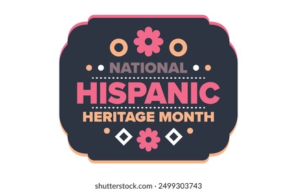 National Hispanic Heritage Month in September and October. Hispanic and Latino Americans culture. Celebrate annual in United States. Poster, card, banner and background. Vector illustration