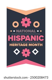 National Hispanic Heritage Month in September and October. Hispanic and Latino Americans culture. Celebrate annual in United States. Poster, card, banner and background. Vector illustration