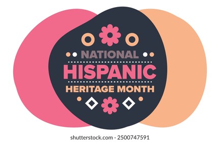 National Hispanic Heritage Month in September and October. Hispanic and Latino Americans culture. Celebrate annual in United States. Poster, card, banner and background. Vector illustration