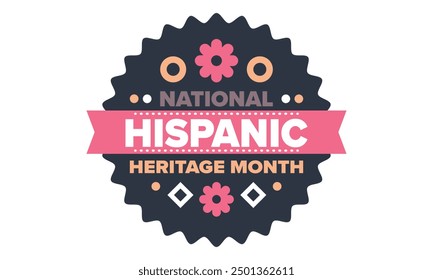 National Hispanic Heritage Month in September and October. Hispanic and Latino Americans culture. Celebrate annual in United States. Poster, card, banner and background. Vector illustration