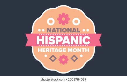 National Hispanic Heritage Month in September and October. Hispanic and Latino Americans culture. Celebrate annual in United States. Poster, card, banner and background. Vector illustration