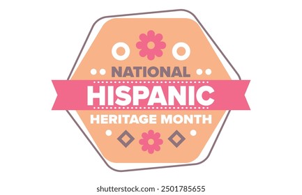 National Hispanic Heritage Month in September and October. Hispanic and Latino Americans culture. Celebrate annual in United States. Poster, card, banner and background. Vector illustration
