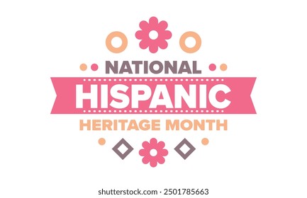 National Hispanic Heritage Month in September and October. Hispanic and Latino Americans culture. Celebrate annual in United States. Poster, card, banner and background. Vector illustration