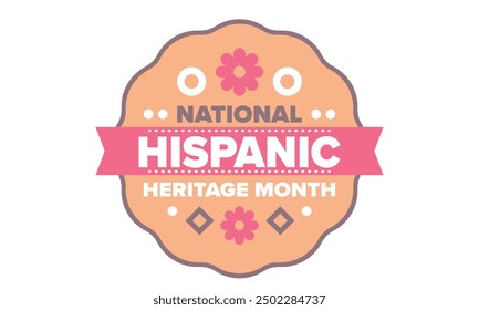 National Hispanic Heritage Month in September and October. Hispanic and Latino Americans culture. Celebrate annual in United States. Poster, card, banner and background. Vector illustration