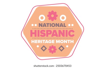 National Hispanic Heritage Month in September and October. Hispanic and Latino Americans culture. Celebrate annual in United States. Poster, card, banner and background. Vector illustration