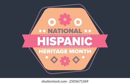 National Hispanic Heritage Month in September and October. Hispanic and Latino Americans culture. Celebrate annual in United States. Poster, card, banner and background. Vector illustration