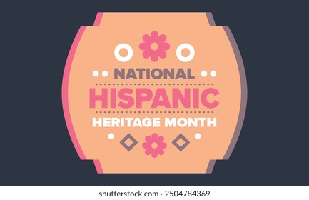 National Hispanic Heritage Month in September and October. Hispanic and Latino Americans culture. Celebrate annual in United States. Poster, card, banner and background. Vector illustration