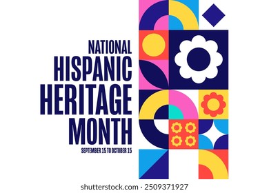 National Hispanic Heritage Month. September 15 to October 15. Holiday concept. Template for background, banner, card, poster with text inscription. Vector EPS10 illustration