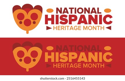 National Hispanic Heritage Month in September and October. Hispanic and Latino Americans culture. Celebrate annual in United States. Poster, card, banner and background. Vector illustration