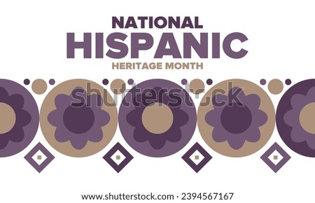 National Hispanic Heritage Month in September and October. Hispanic and Latino Americans culture. Celebrate annual in United States. Poster, card, banner and background. Vector illustration