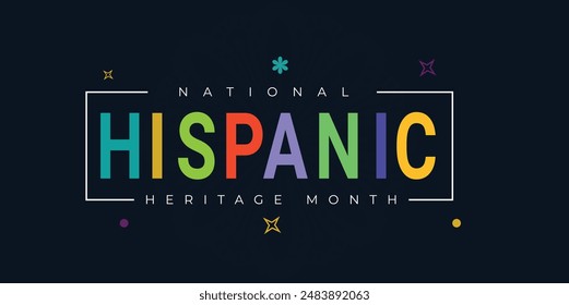 In: National Hispanic Heritage Month with Tropical Flowers. Vektorgrafik Flyer Banner