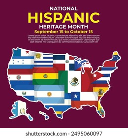 National Hispanic Heritage Month Vector