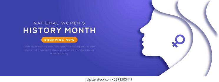 National Women’s History Month March Paper cut style Vector Design Illustration for Background, Poster, Banner, Advertising, Greeting Card