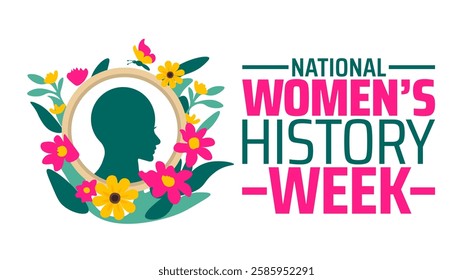 National Women’s History Week background banner or poster design template. observed every year in March. Holiday concept. Use to any Template, card, poster, placard, template.