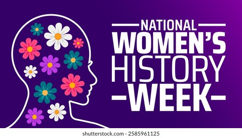 National Women’s History Week background banner or poster design template. observed every year in March. Holiday concept. Use to any Template, card, poster, placard, template.