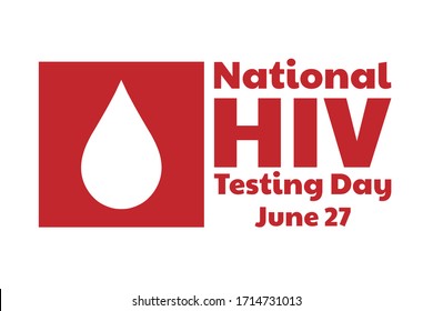 National HIV Testing Day concept. Template for background, banner, card, poster with text inscription. Vector EPS10 illustration