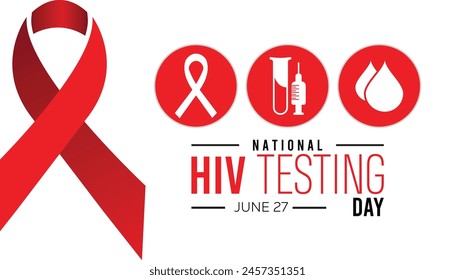National HIV Testing Day every year in June. Template for background, banner, card, poster with text inscription.