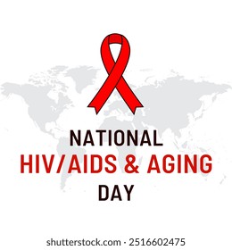 The National HIV-AIDS and Aging Awareness Day. Flyer design, flat illustration, and flat Poster design.