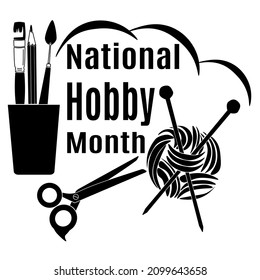 National Hobby Month, idea for a post, banner, flyer or postcard vector illustration