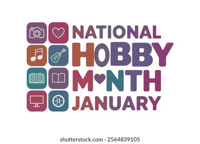 national hobby month vector illustration