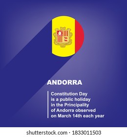 National Holiday in Andorra - Constitution Day. Poster for event