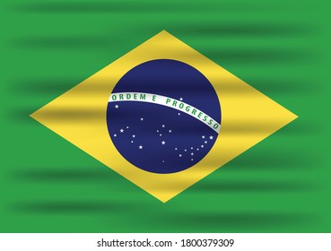 National Holiday in Brazil. Celebrating Brazil Independence Day. Abstract waving flag on gray background