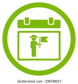 National Holiday Date vector icon. Style is flat rounded symbol, eco green color, rounded angles, white background.