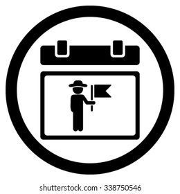 National Holiday Date vector icon. Style is flat rounded symbol, black color, rounded angles, white background.