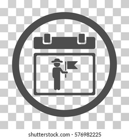 National Holiday Day rounded icon. Vector illustration style is a flat iconic symbol inside a circle, gray color, transparent background. Designed for web and software interfaces.