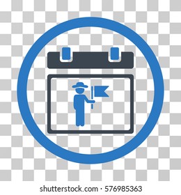 National Holiday Day rounded icon. Vector bicolor illustration style is a flat iconic symbol inside a circle, smooth blue colors, transparent background. Designed for web and software interfaces.