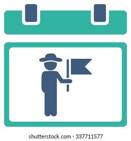 National Holiday Day vector icon. Style is bicolor flat symbol, cobalt and cyan colors, rounded angles, white background.
