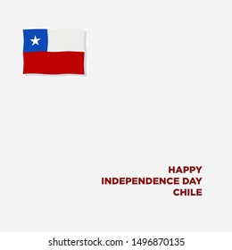 National Holiday Fiestas Patrias (Dieciocho), Independence Day of Chile, vector design elements set. Chilean flags