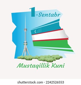 National Holidays. 1 September Mustaqillik Kuni Uzbekistan Independence Day poster (inscription in Uzbek)