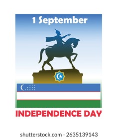 National Holidays. 1 September Uzbekistan Independence Day poster. Vector illustration