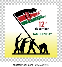 National holidays. 12th December Kenya Republic day (Jamhuri day) poster. Vector illustration