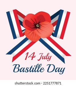 National Holidays. 14 july Bastille day poster. Vector illustration