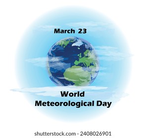 National Holidays. 23 March World Meteorological Day poster