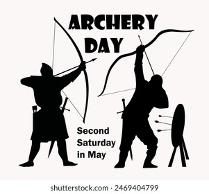 Nationale Feiertage. In: Archery Day Poser. Vektorillustration