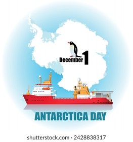 National holidays. December 1 Antarctica day poster. Vector illustration svg
