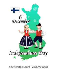 Días festivos nacionales. Afiche del Día de la Independencia de Finlandia. Ilustración de Arte vectorial