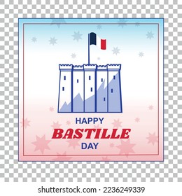 National Holidays. Happy Bastille day poster. Vector art illustration