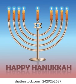 National Holidays. Happy Hanukkah greeting card. Vector illustration