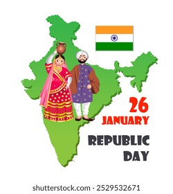 National Holidays. India Republic Day poster. Vector art illustration